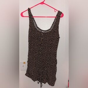 American Eagle Outfitters black romper with Pink Floral Print